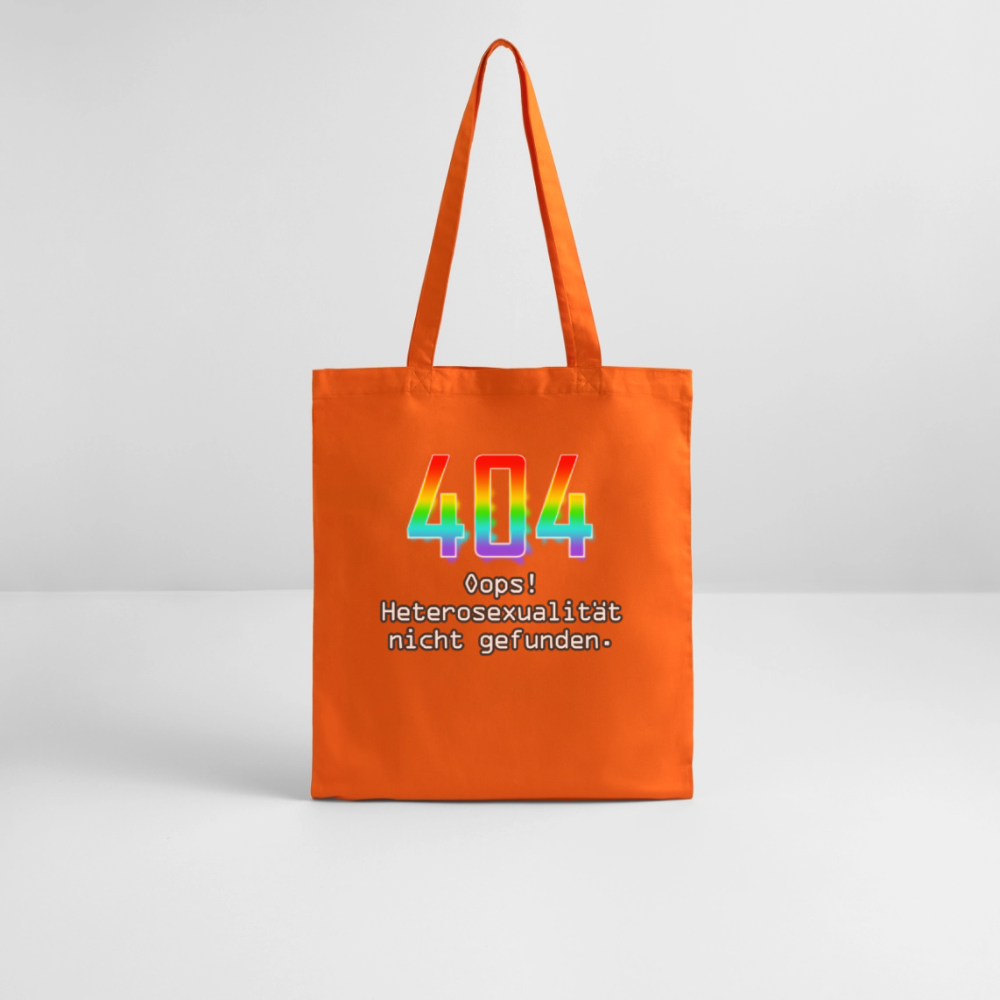 404 ERROR: Heterosexualität nicht gefunden. Pride Bio-Stoffbeutel - Tieforange