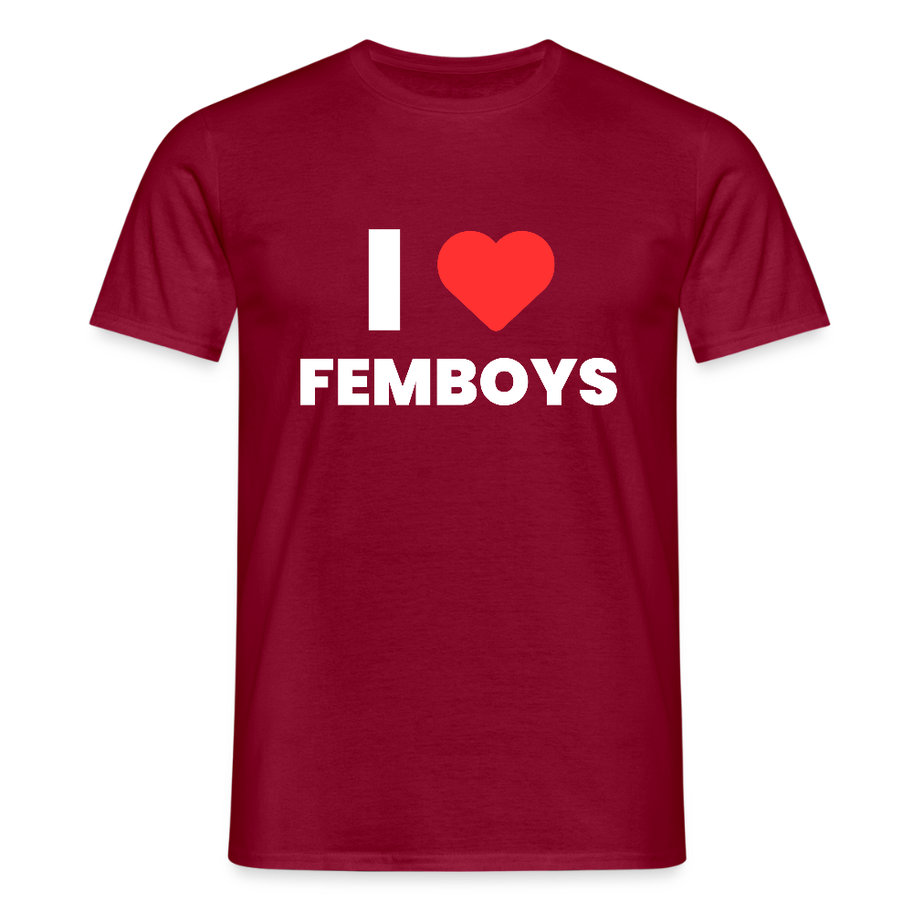 I LOVE FEMBOYS | Kink Fetish Pride T-Shirt - Ziegelrot