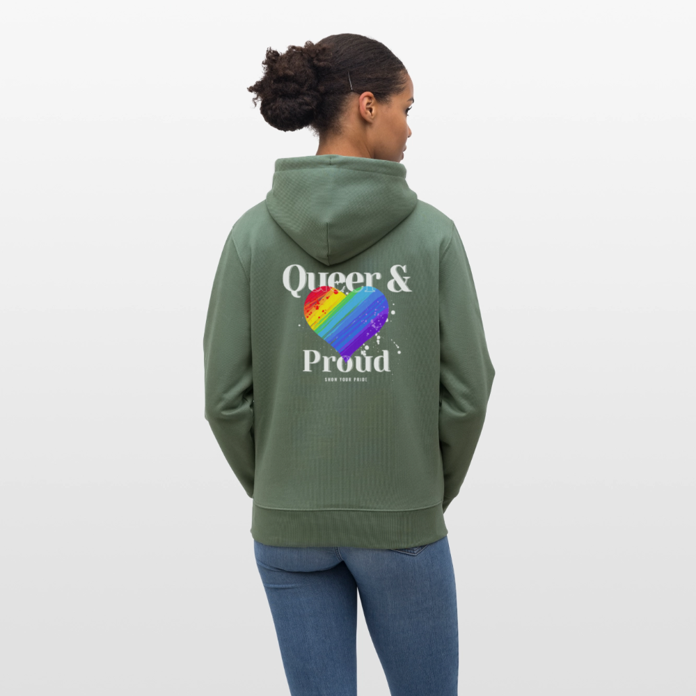 Queer & Proud | Pride Bio-Hoodie Unisex - Tanngrün