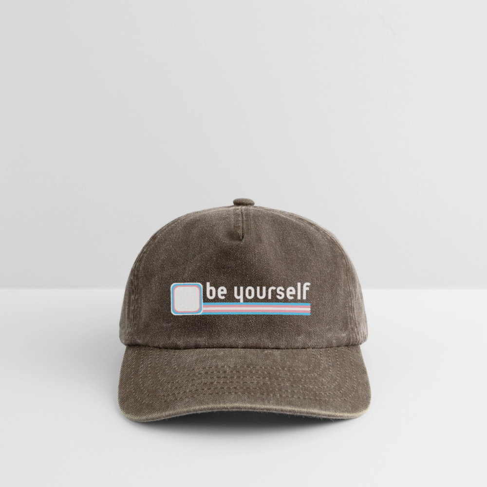 "be yourself" | Trans Pride Vintage Cap - Vintage Braun