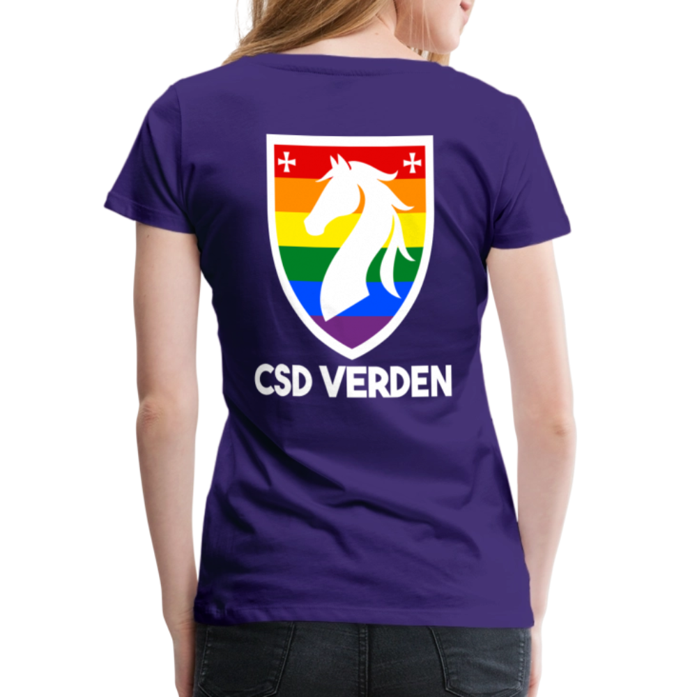 CSD Verden Premium Pride T-Shirt Tailiert Doppelseitig - Lila