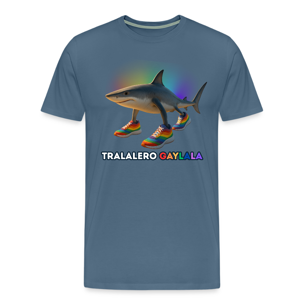 Tralalero Gaylala Pride Premium T-Shirt - Blaugrau