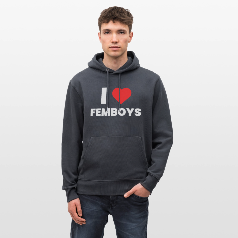 I LOVE FEMBOYS | Kink Fetish Pride Bio-Hoodie Unisex - Indigoblau