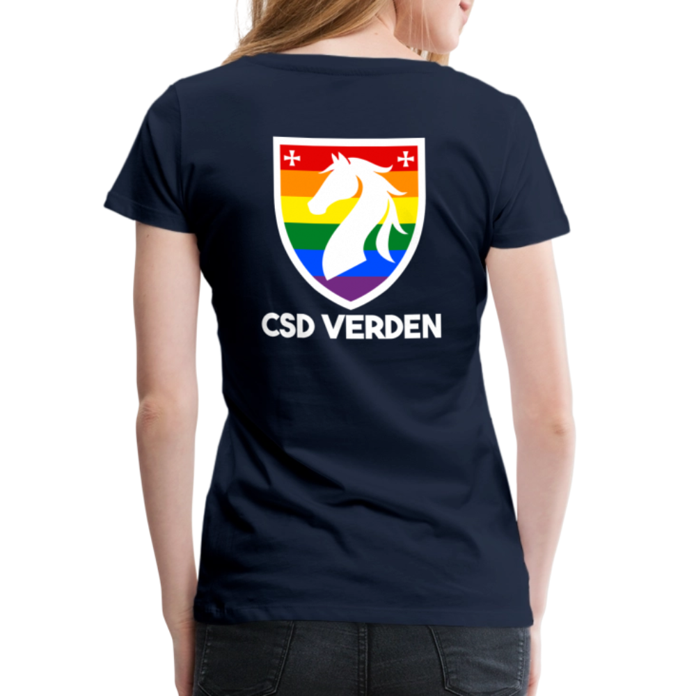 CSD Verden Premium Pride T-Shirt Tailiert Doppelseitig - Navy