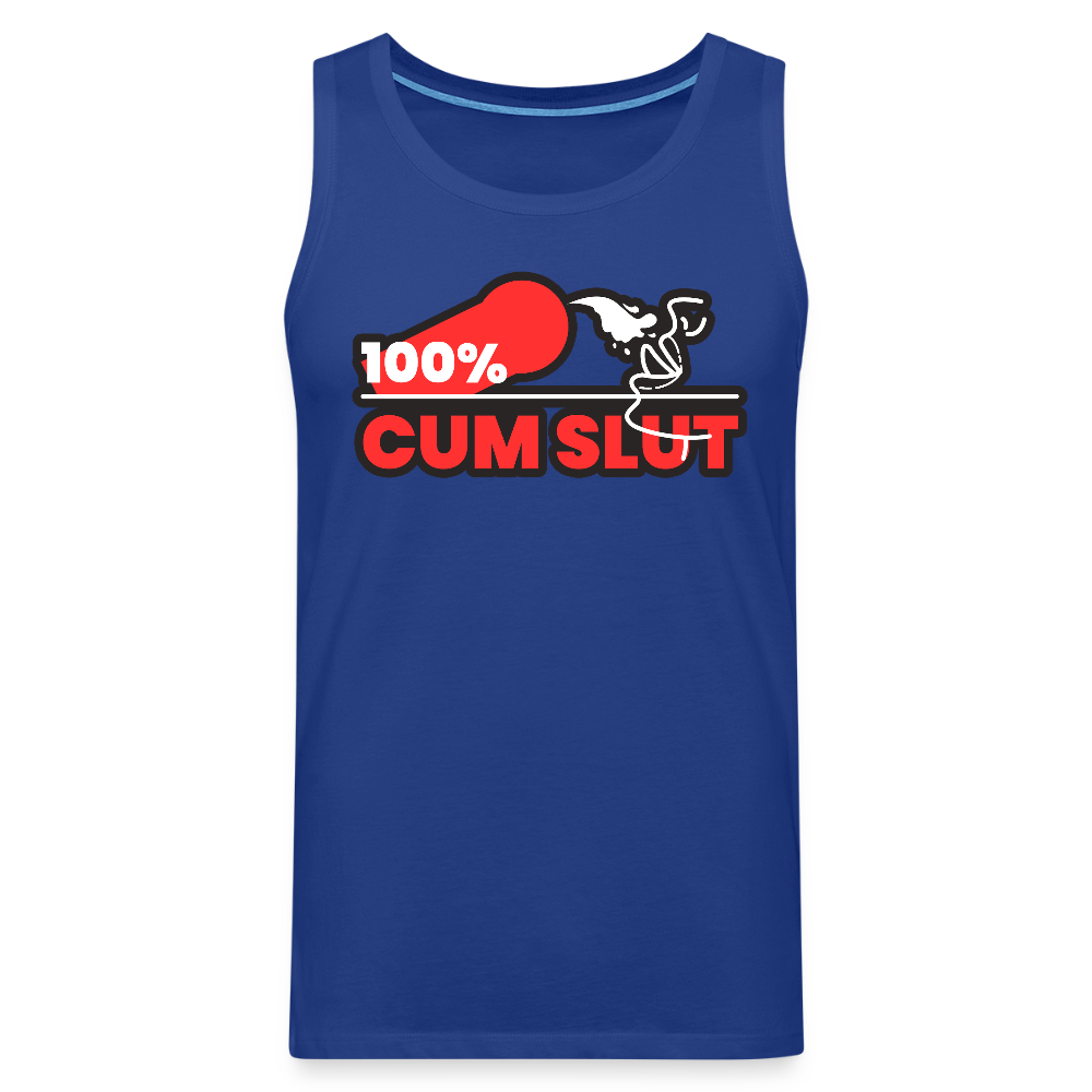 100% CUM SLUT | Kink Fetish Pride Premium Tank Top - Königsblau