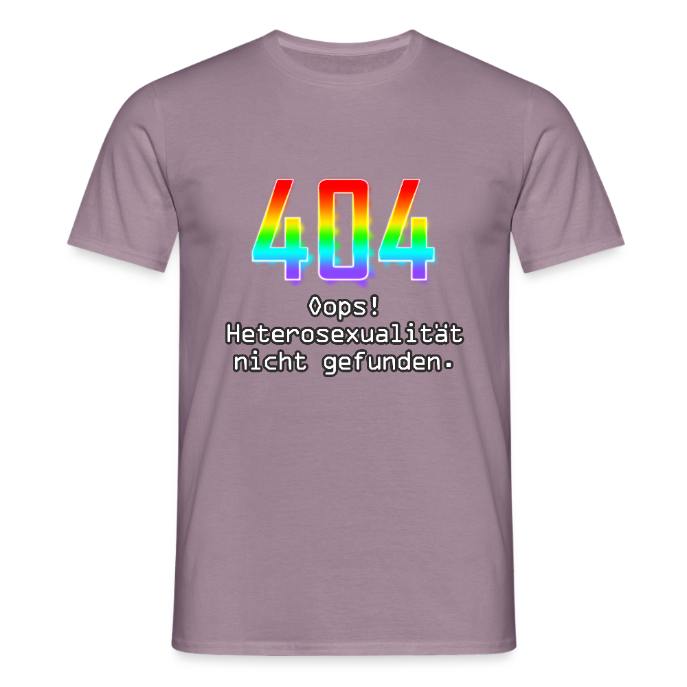 Error: 404 - Keine Heterosexualität Pride T-Shirt - Lilagrau