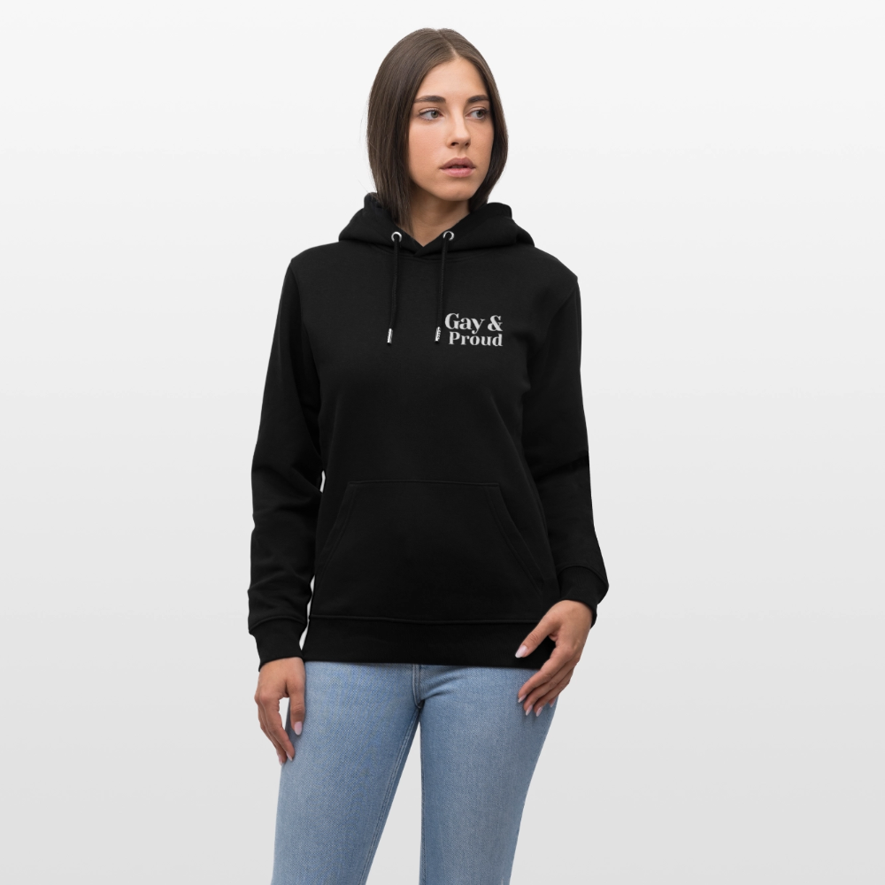 Gay & Proud | Pride Bio-Hoodie Unisex - Schwarz