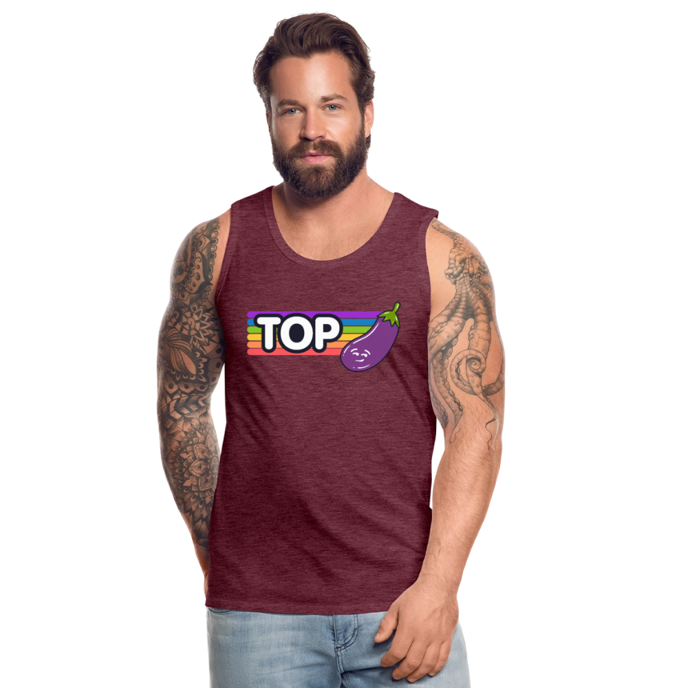 Top Gay | Pride Premium Tank Top - Bordeauxrot meliert