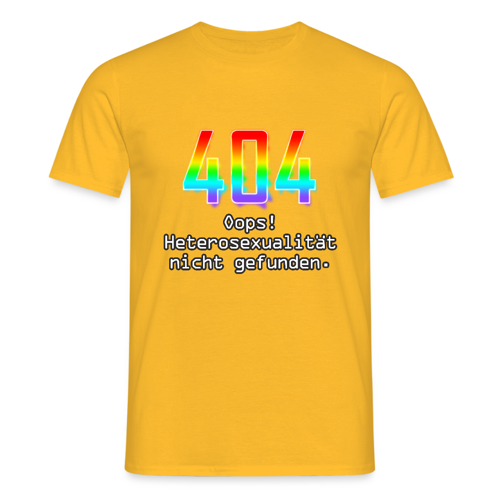 Error: 404 - Keine Heterosexualität Pride T-Shirt - Gelb
