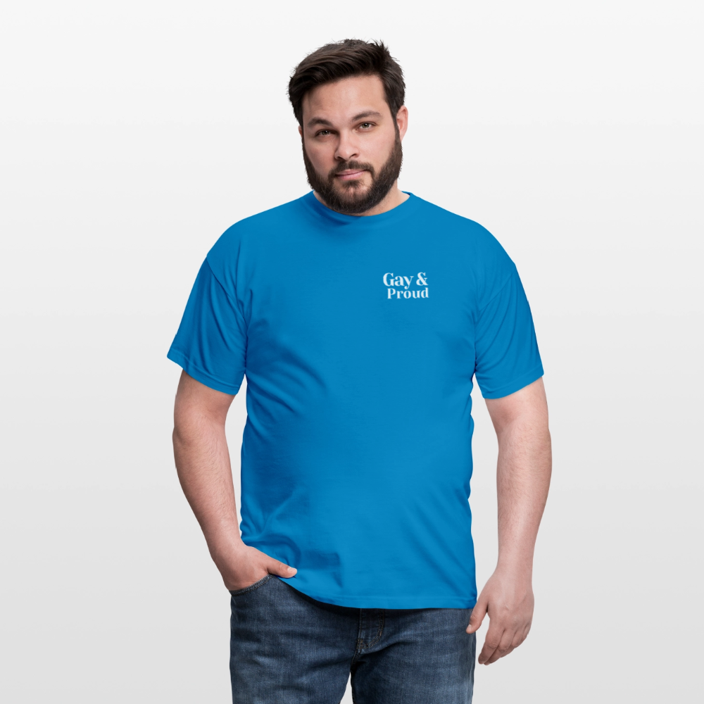 Gay & Proud | Regenbogenherz Pride T-Shirt - Royalblau