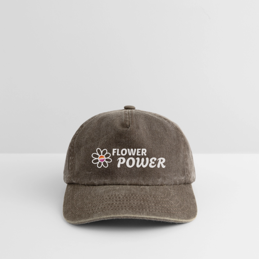 Flower Power! | Lesbian Pride Vintage Cap - Vintage Braun