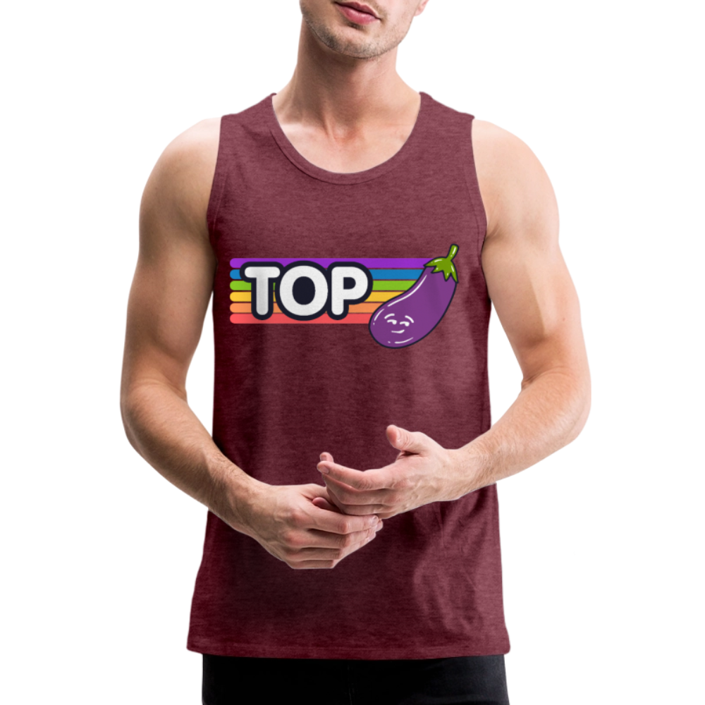 Top Gay | Pride Premium Tank Top - Bordeauxrot meliert