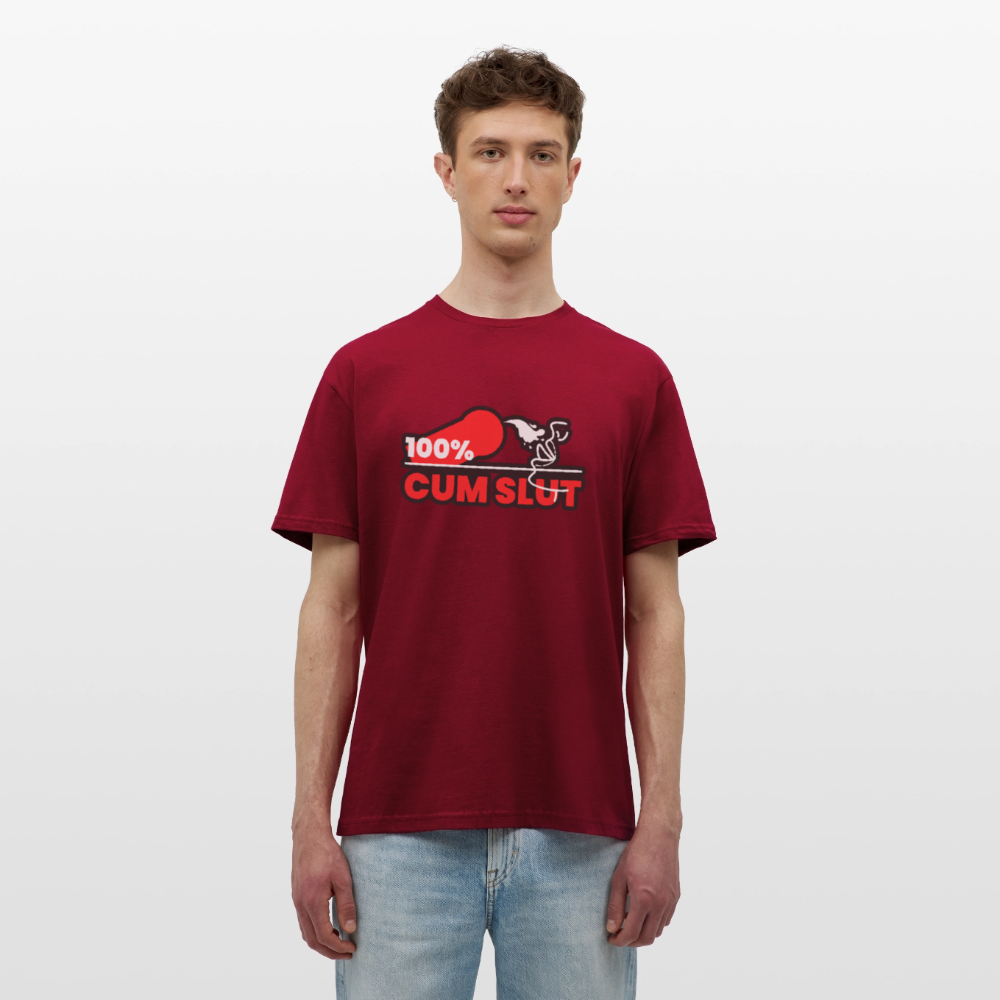 100% CUM SLUT | Kink Fetish Pride T-Shirt - Ziegelrot