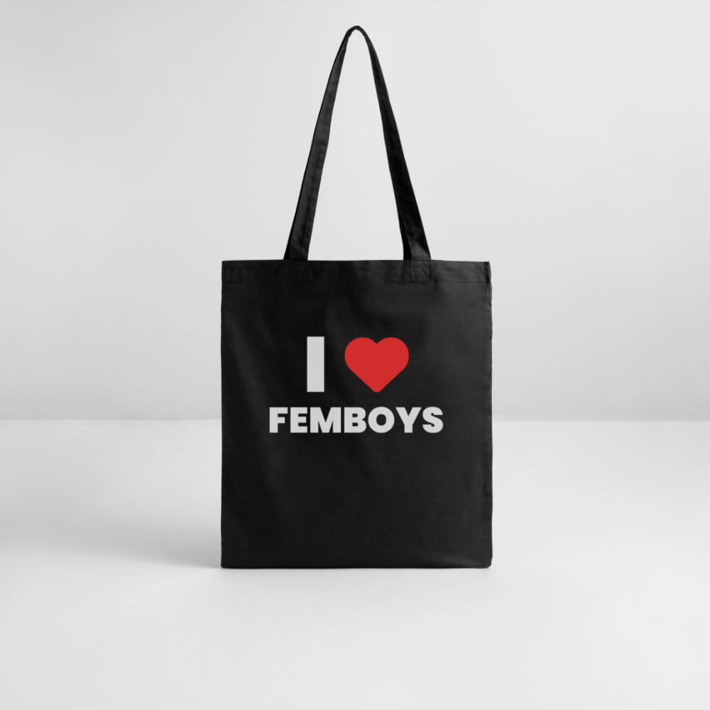I LOVE FEMBOYS | Kink Fetish Pride Bio-Stoffbeutel - Schwarz