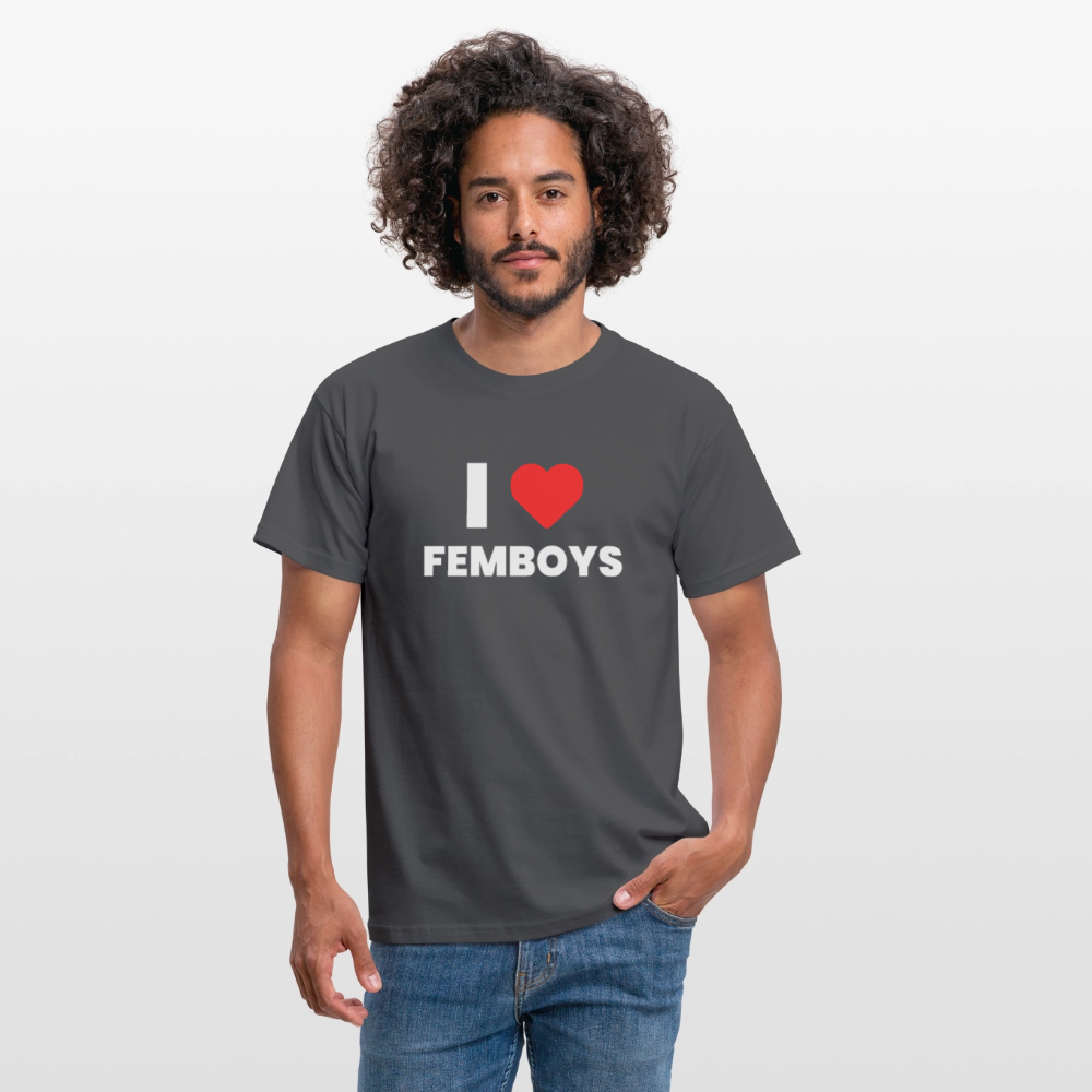 I LOVE FEMBOYS | Kink Fetish Pride T-Shirt - Anthrazit