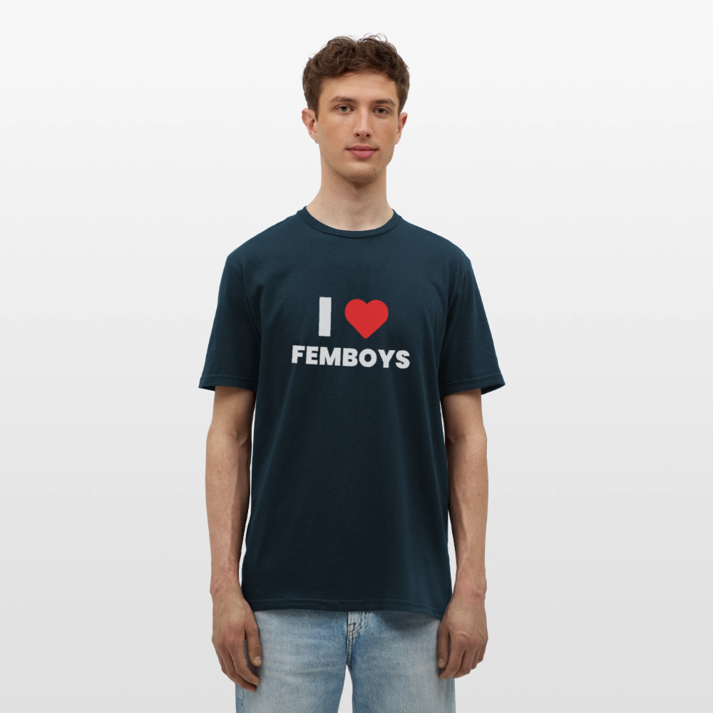 I LOVE FEMBOYS | Kink Fetish Pride T-Shirt - Navy