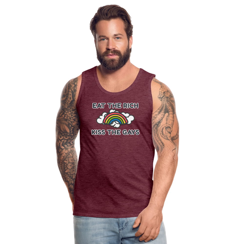 Eat the Rich, Kiss the Gays! Premium Tank Top - Bordeauxrot meliert