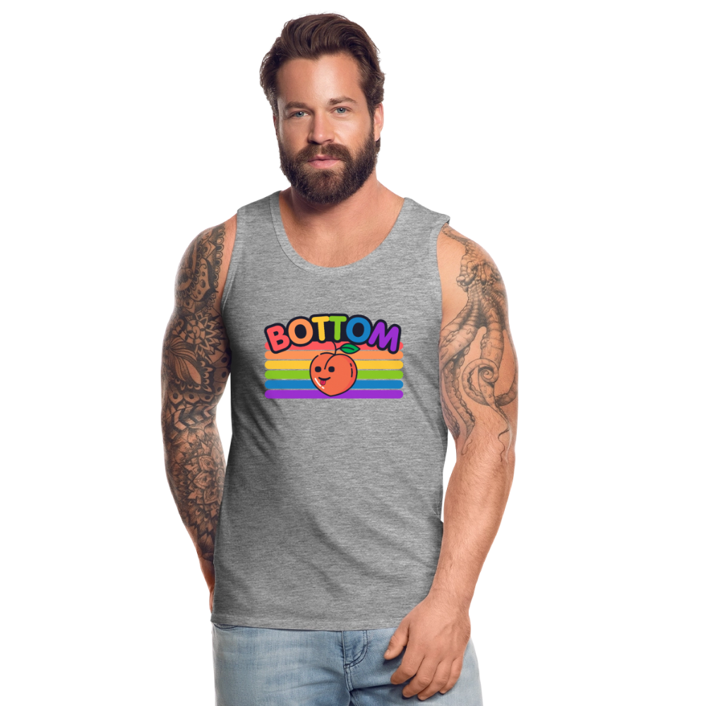 Bottom Gay | Pride Premium Tank Top - Grau meliert