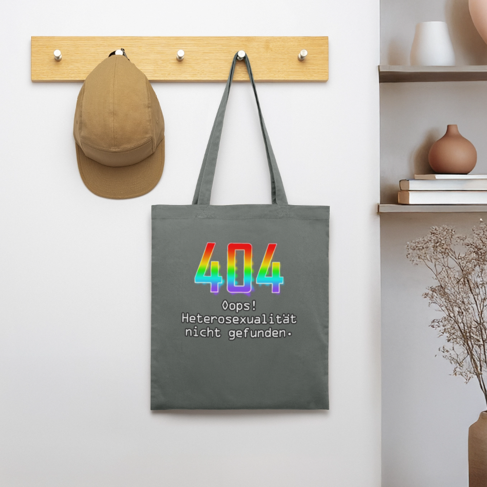 404 ERROR: Heterosexualität nicht gefunden. Pride Bio-Stoffbeutel - Anthrazit