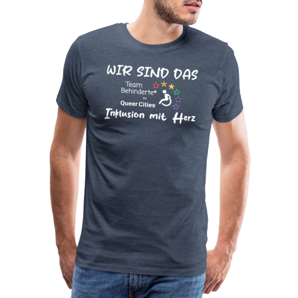 Team Behinderte – Inklusion mit Herz | Solidaritäts-Shirt - Blau meliert