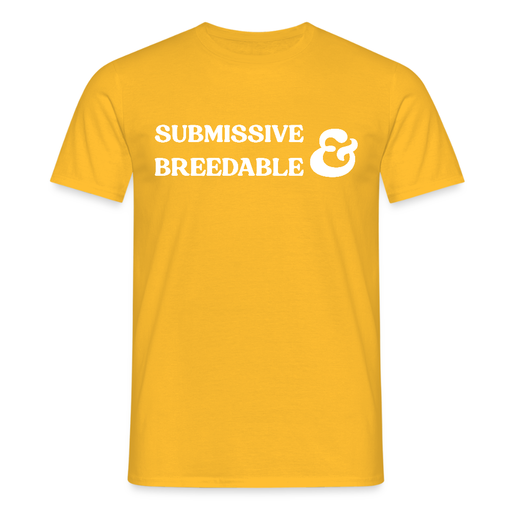 Submissive & Breedable | Kink Fetish Pride T-Shirt - Gelb