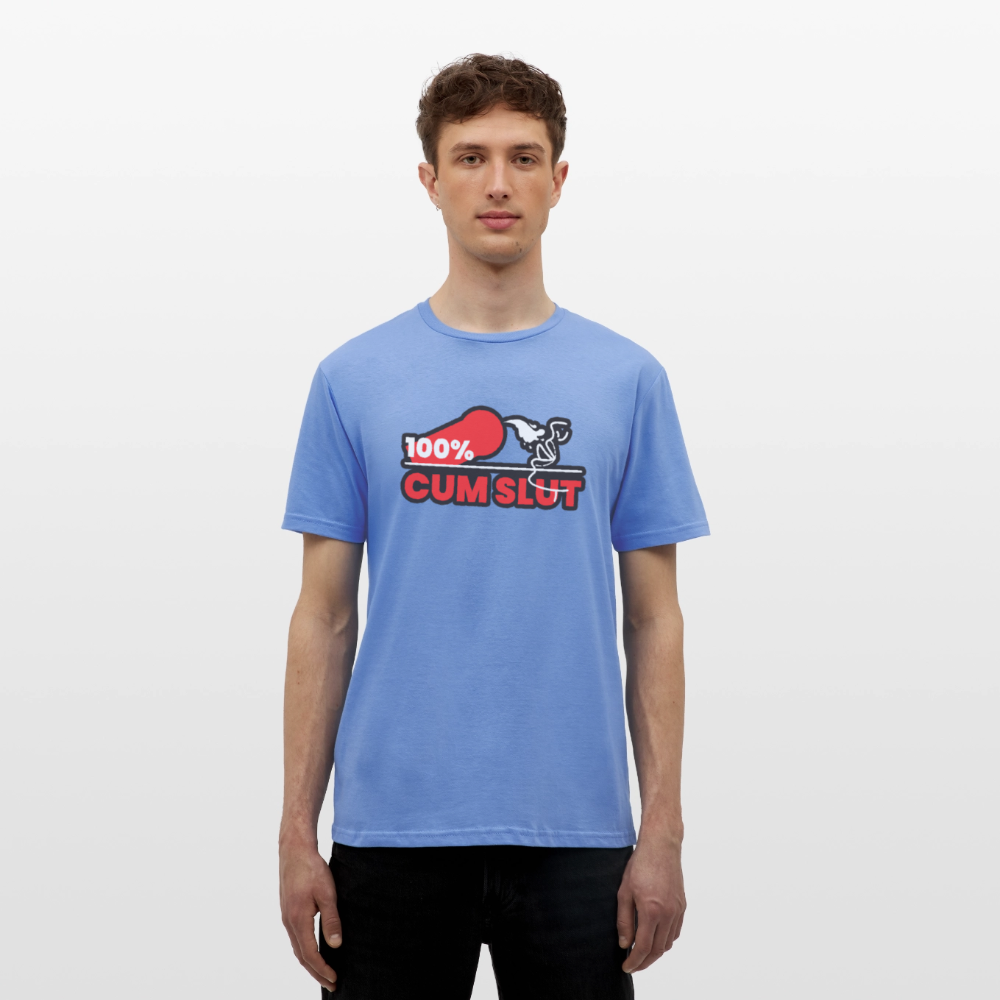 100% CUM SLUT | Kink Fetish Pride T-Shirt - carolina blue