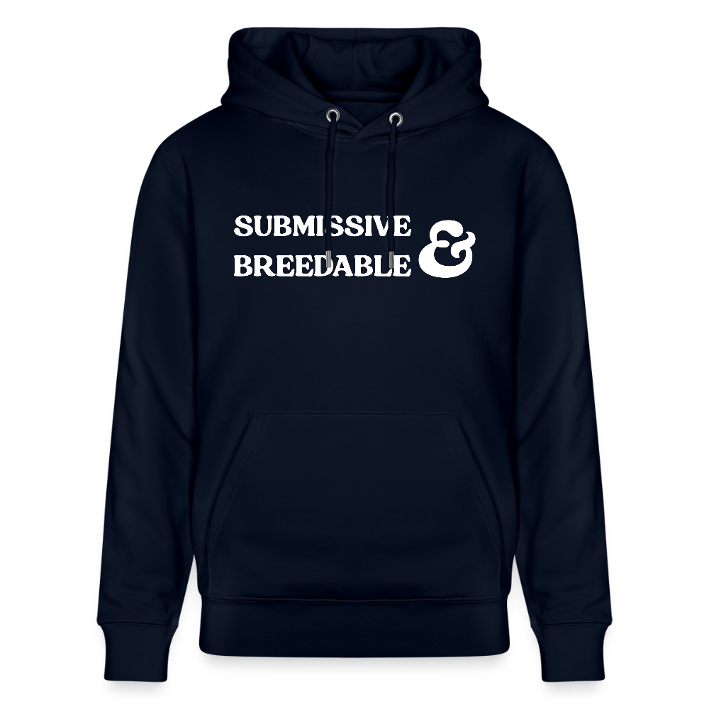 Submissive & Breedable | Kink Fetish Pride Bio-Hoodie Unisex - Navy