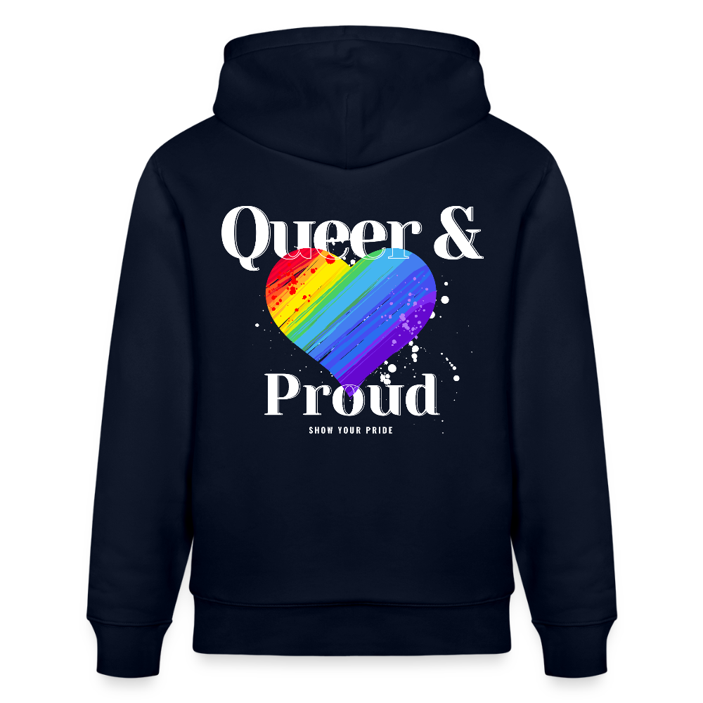 Queer & Proud | Pride Bio-Hoodie Unisex - Navy