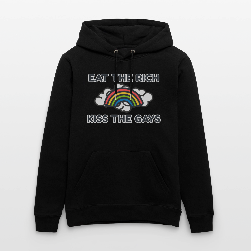 Eat the Rich, Kiss the Gays! Unisex Bio Hoodie - Schwarz