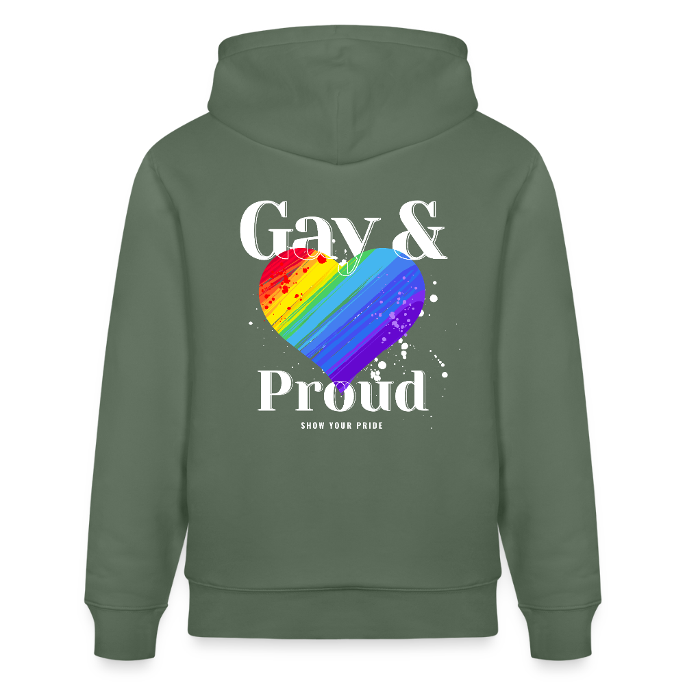 Gay & Proud | Pride Bio-Hoodie Unisex - Tanngrün