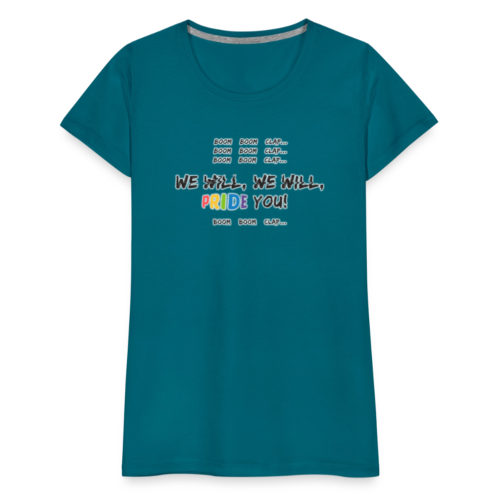 We Will PRIDE You! T-Shirt - tailiert (schwarze-schrift) - Divablau