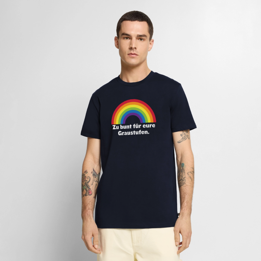 Zu bunt für eure Graustufen Premium Pride T-Shirt - Navy