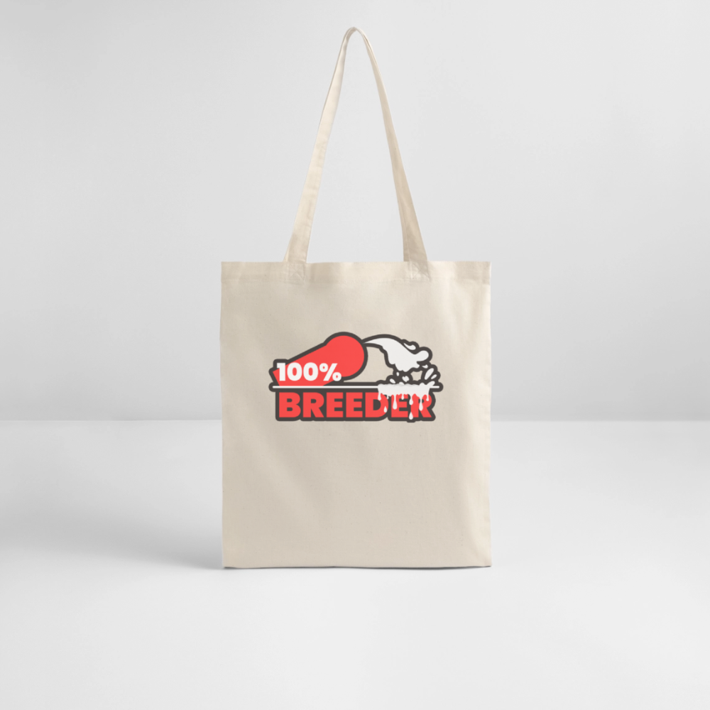 100% BREEDER | Kink Fetish Pride Bio-Stoffbeutel - Weißgrau
