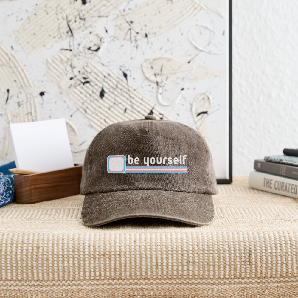 "be yourself" | Trans Pride Vintage Cap - Vintage Braun