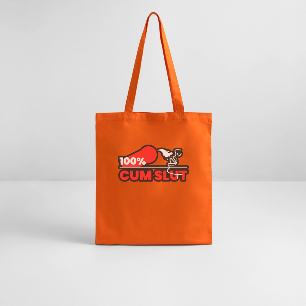 100%CUM SLUT | Kink Fetish Pride Bio-Stoffbeutel - Tieforange