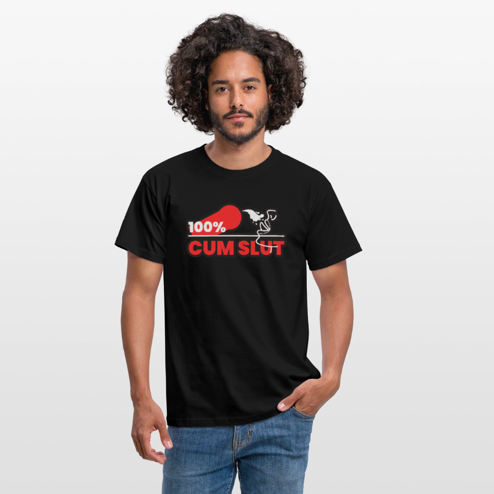 100% CUM SLUT | Kink Fetish Pride T-Shirt - Schwarz