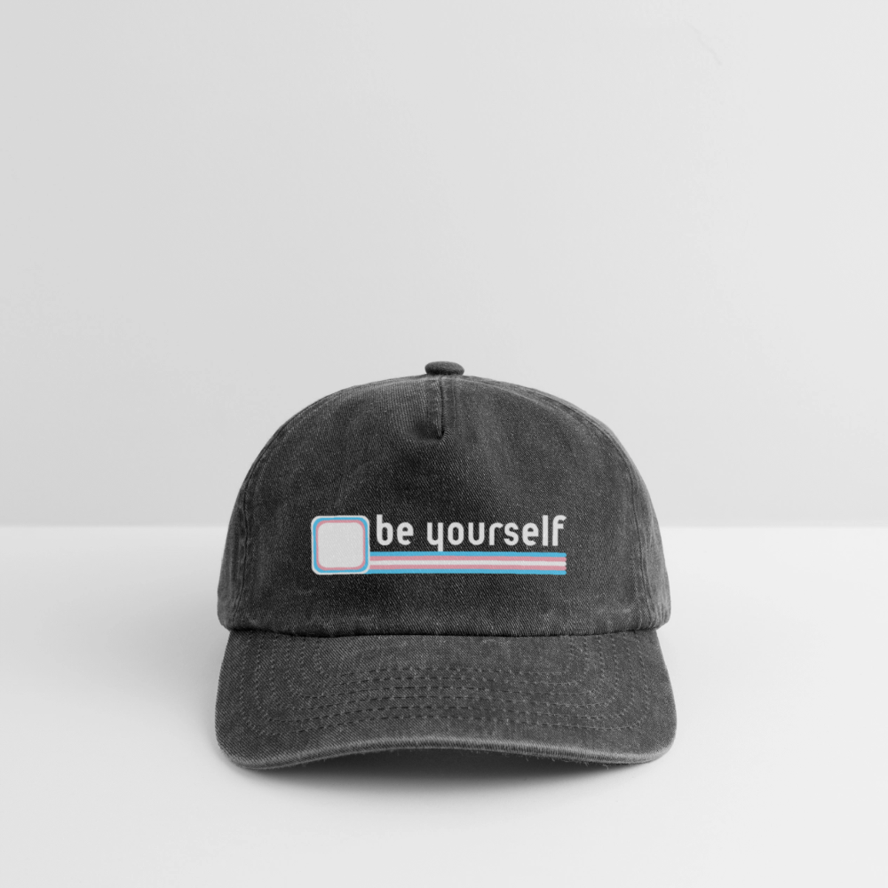 "be yourself" | Trans Pride Vintage Cap - Vintage Schwarz
