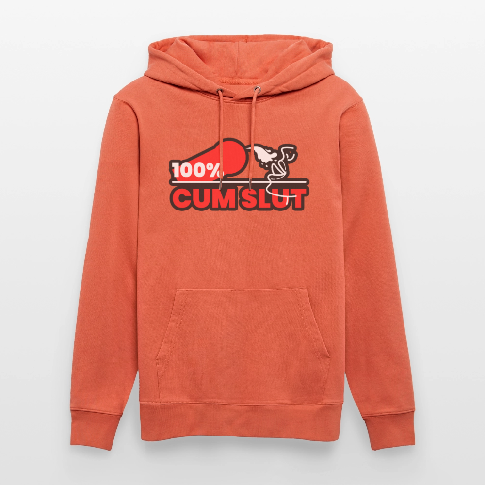 100% CUM SLUT | Kink Fetish Pride Bio-Hoodie Unisex - Hellrot