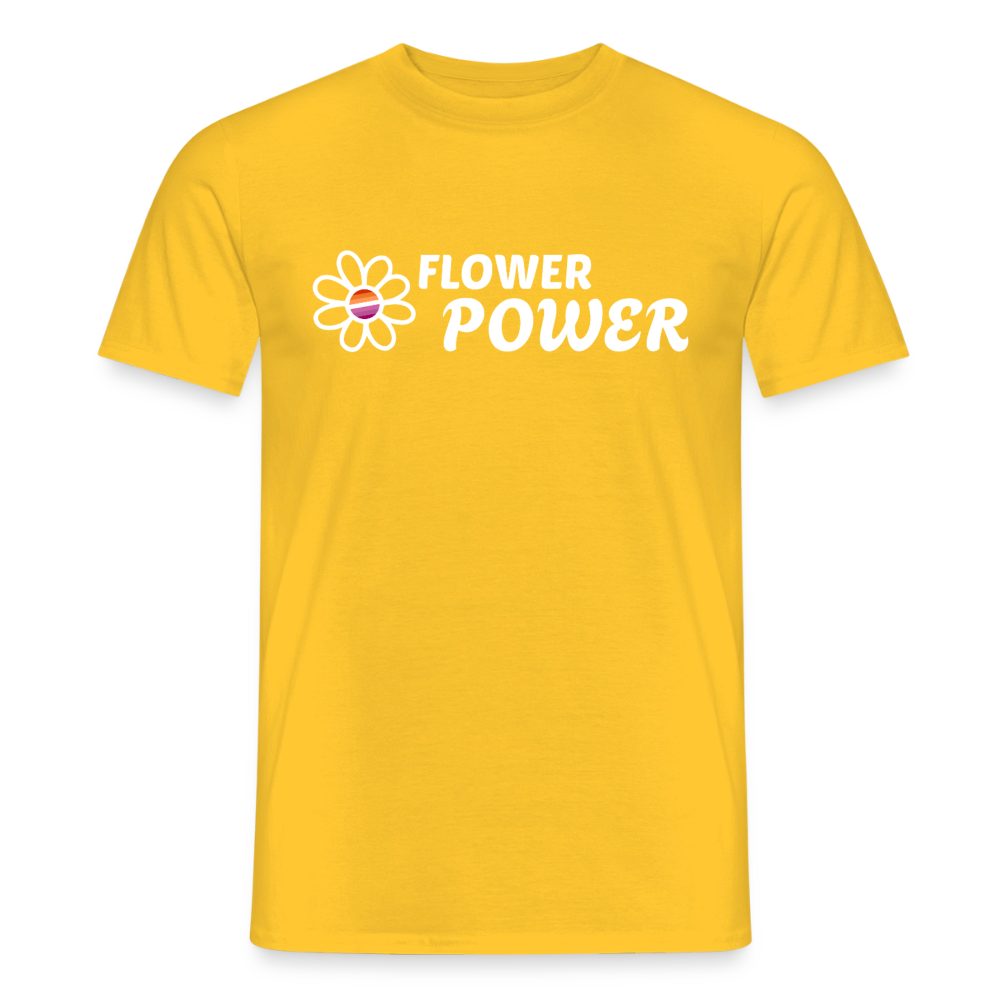 Flower Power Lesbisch T-Shirt | Retro WLW Pride LGBTQ - Gelb