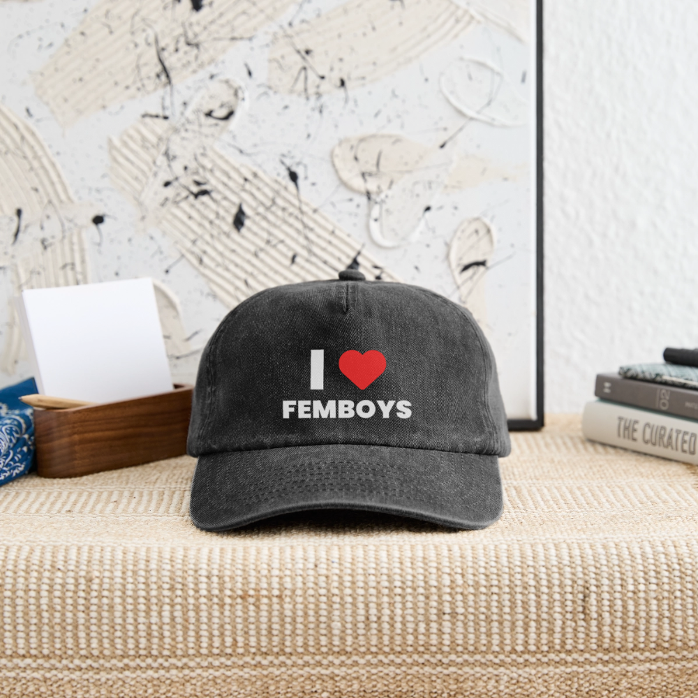 I LOVE FEMBOYS | Kink Fetish Pride Vintage Cap - Vintage Schwarz
