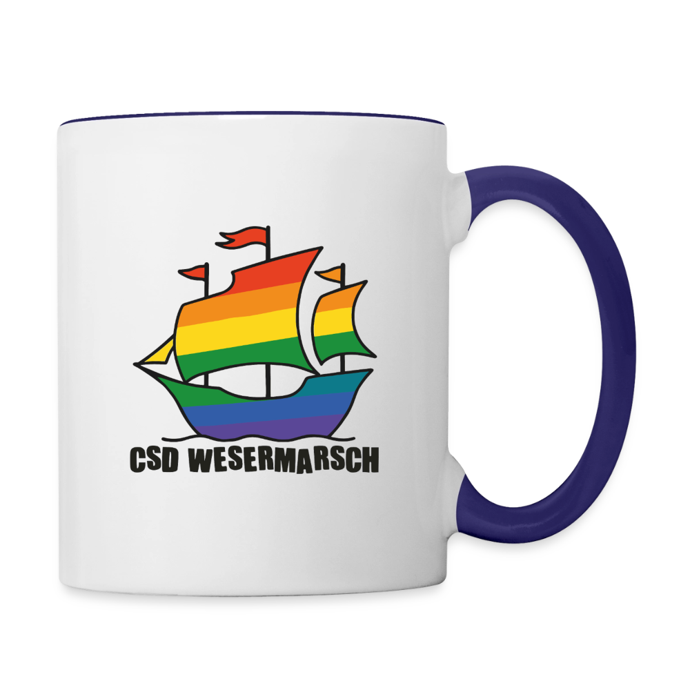 CSD Wesermarsch Pride Tasse zweifarbig - Weiß/Kobaltblau