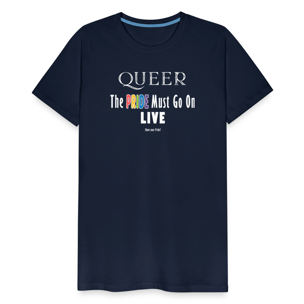 PRIDE Must Go On T-Shirt Germany Tour 2025 (weiße Schrift) - Navy