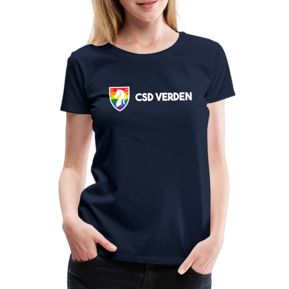 CSD Verden Premium Pride T-Shirt Tailiert Doppelseitig - Navy