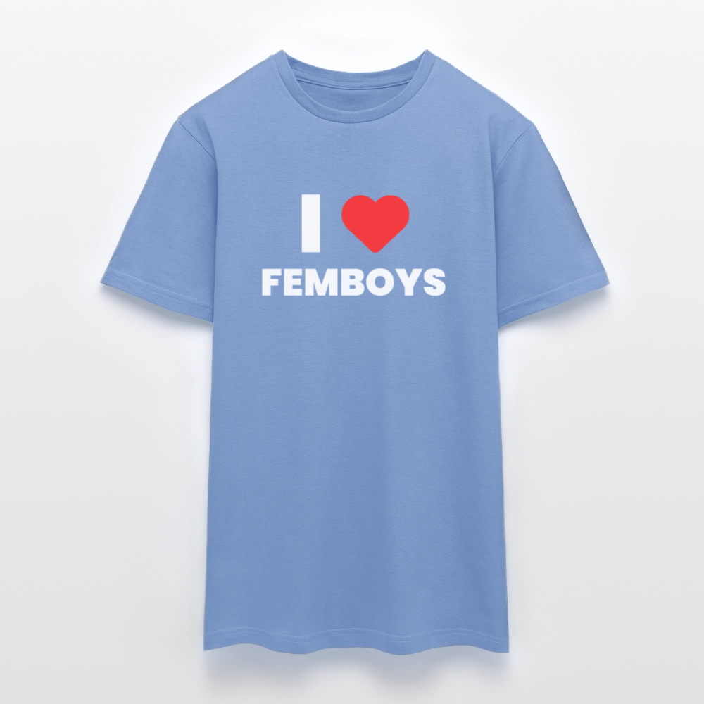 I LOVE FEMBOYS | Kink Fetish Pride T-Shirt - carolina blue