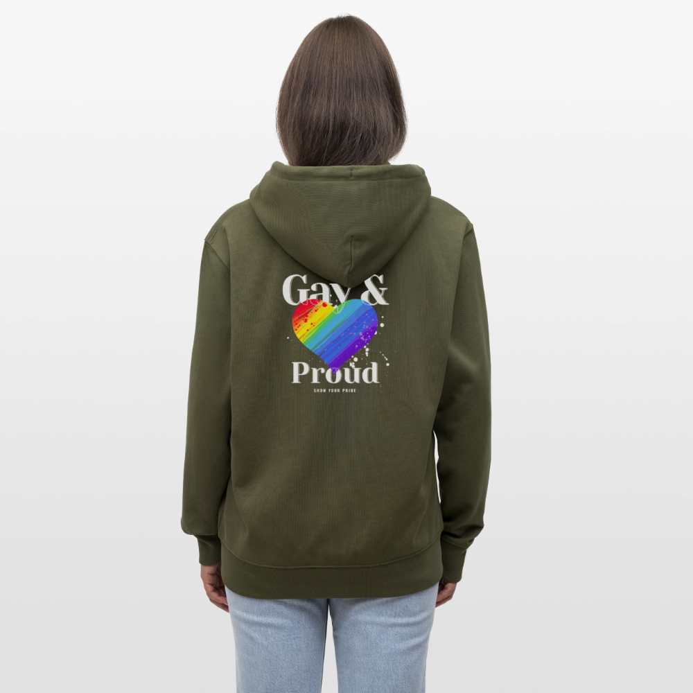 Gay & Proud | Pride Bio-Kapuzenjacke Unisex - Khaki