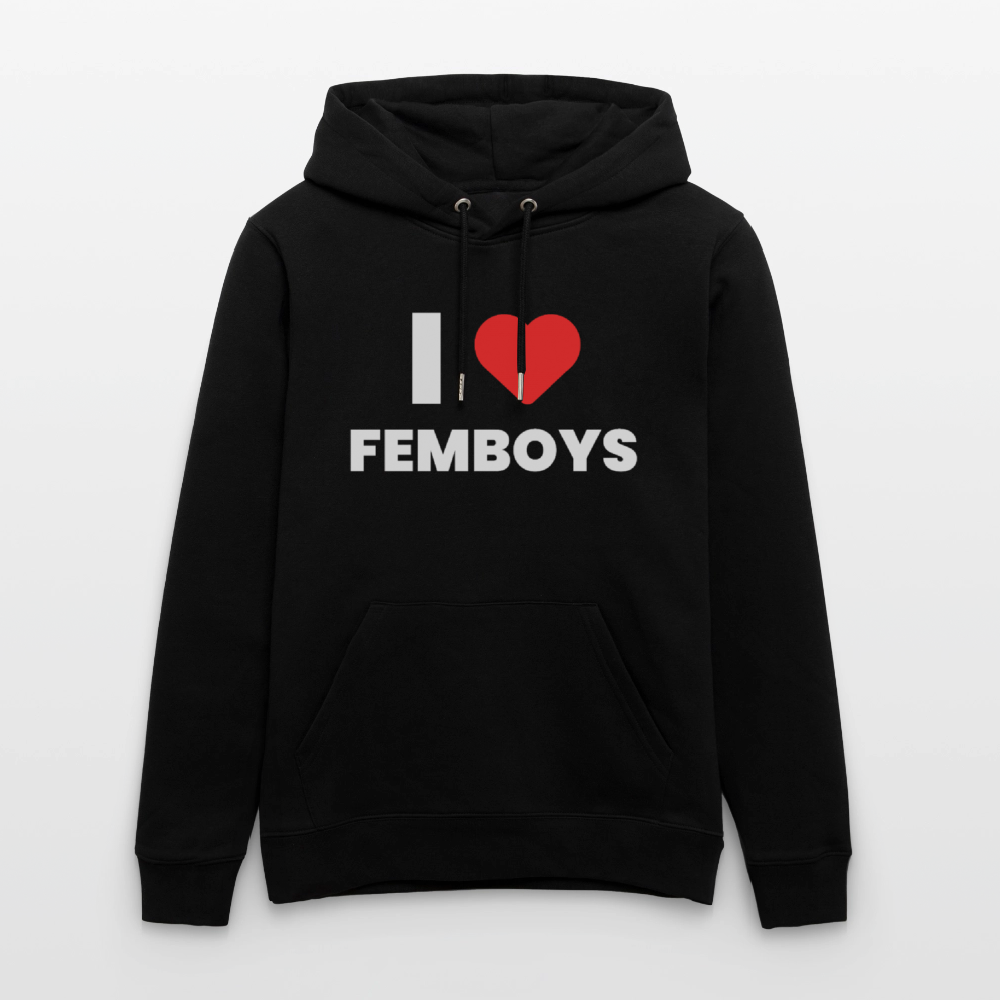I LOVE FEMBOYS | Kink Fetish Pride Bio-Hoodie Unisex - Schwarz
