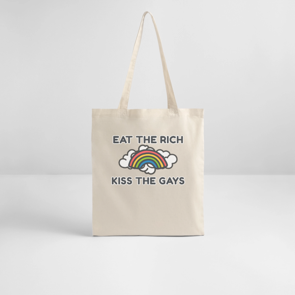 Eat the Rich, Kiss the Gays! Bio-Stoffbeutel - Weißgrau