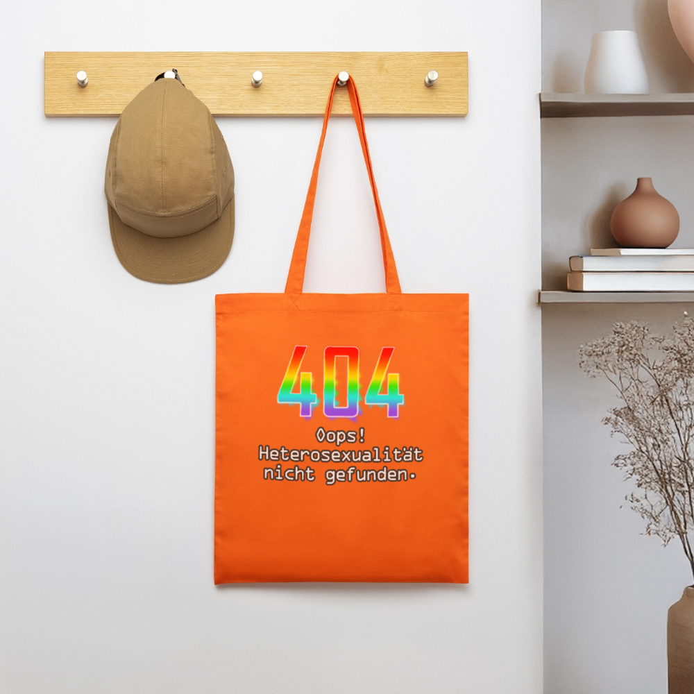 404 ERROR: Heterosexualität nicht gefunden. Pride Bio-Stoffbeutel - Tieforange