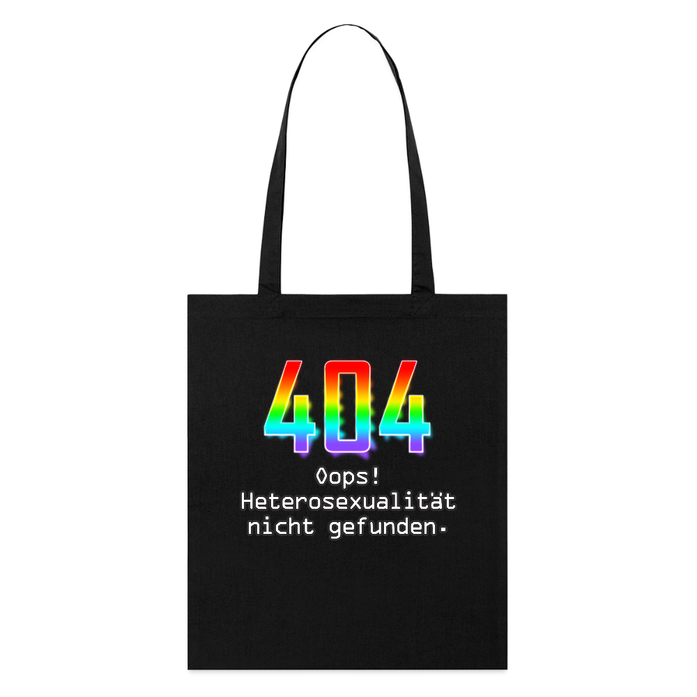 404 ERROR: Heterosexualität nicht gefunden. Pride Bio-Stoffbeutel - Schwarz