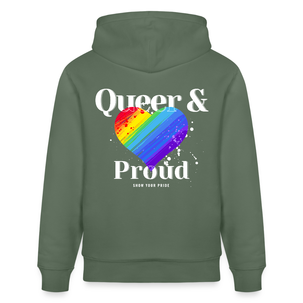 Queer & Proud | Pride Bio-Hoodie Unisex - Tanngrün